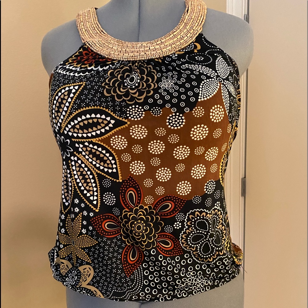 Stretch knit halter top